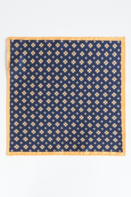 Patterned Navy-Mustard Handkerchief 4A2923100035LCH