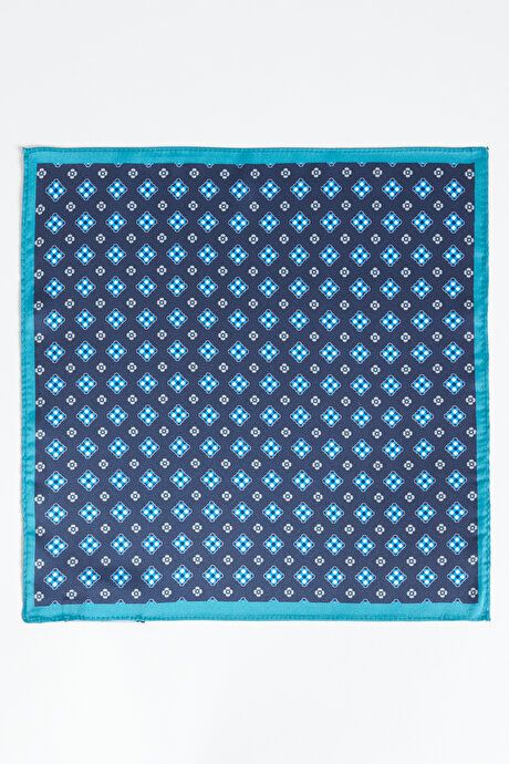 Patterned Navy-Turquoise Handkerchief 4A2923100037LTK