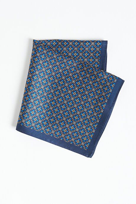 Patterned Navy-Mustard Handkerchief 4A2923100038LCH