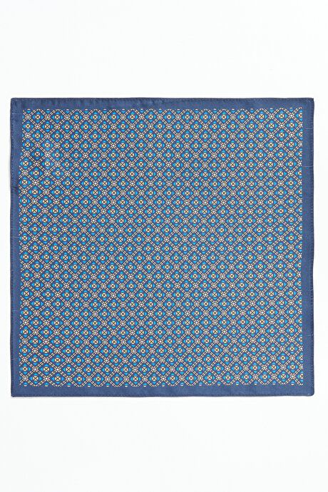 Patterned Navy-Mustard Handkerchief 4A2923100038LCH