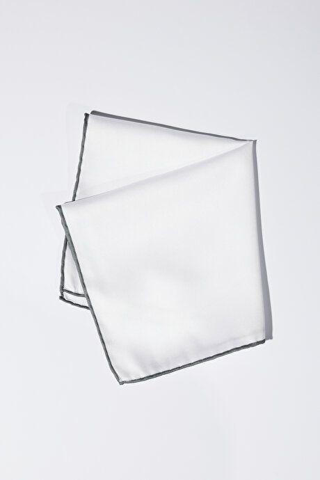 Unpatterned White-Gray Handkerchief 4A2923200003BGR