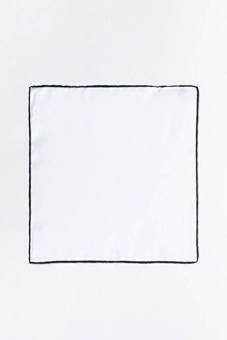 Patternless White-Black Handkerchief 4A2923200003BYS