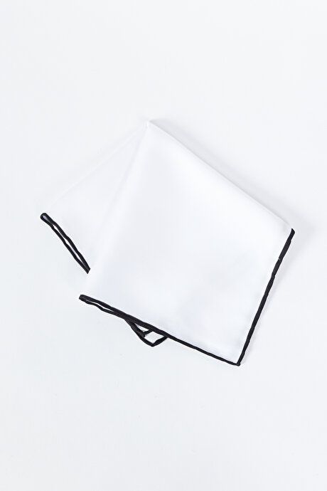 Patternless White-Black Handkerchief 4A2923200003BYS