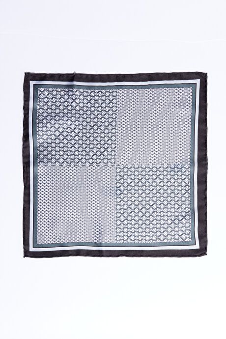 Patterned Gray-Khaki Handkerchief 4A2923200018GRH