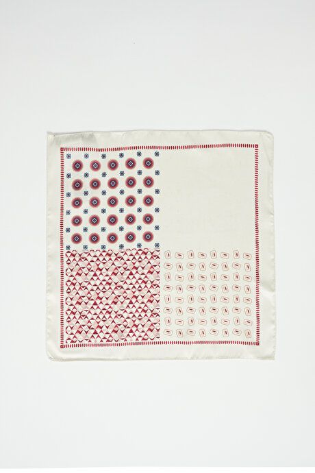 Patterned Beige-Burgundy Handkerchief 4A2923200031BEB