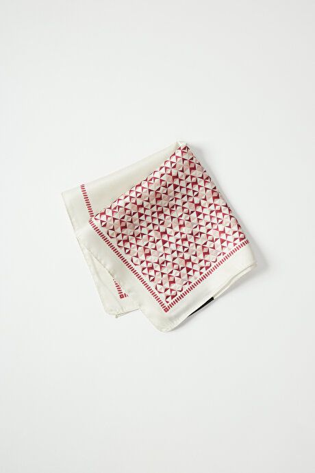 Patterned Beige-Burgundy Handkerchief 4A2923200031BEB