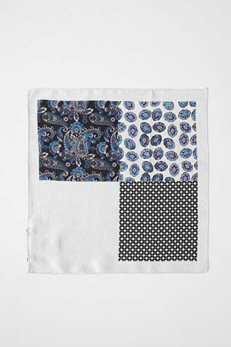 Patterned Gray-Navy Handkerchief 4A2923200033GLC