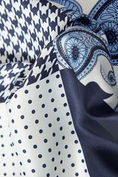 Patterned Navy-Blue Handkerchief 4A2923200039LAM