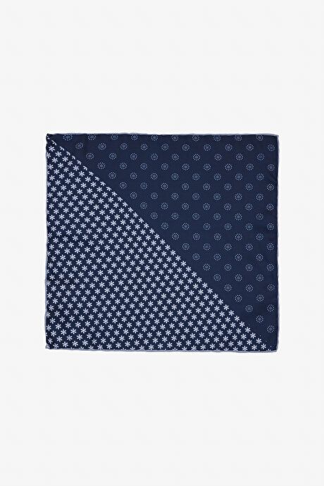 Patterned Navy Blue-White Handkerchief 4A2924100016LCB