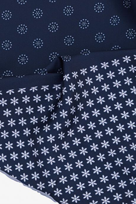 Patterned Navy Blue-White Handkerchief 4A2924100016LCB