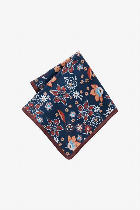 Patterned Navy-Brown Handkerchief 4A2924200024LCK