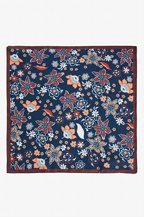 Patterned Navy-Brown Handkerchief 4A2924200024LCK