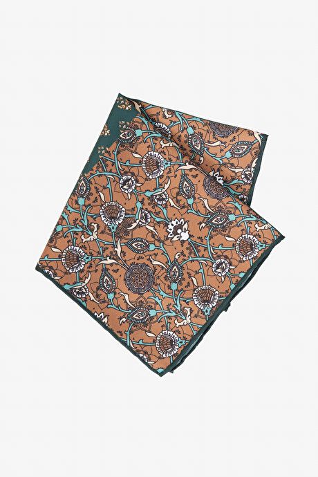 Patterned Green-Brown Handkerchief 4A2924200037YSK