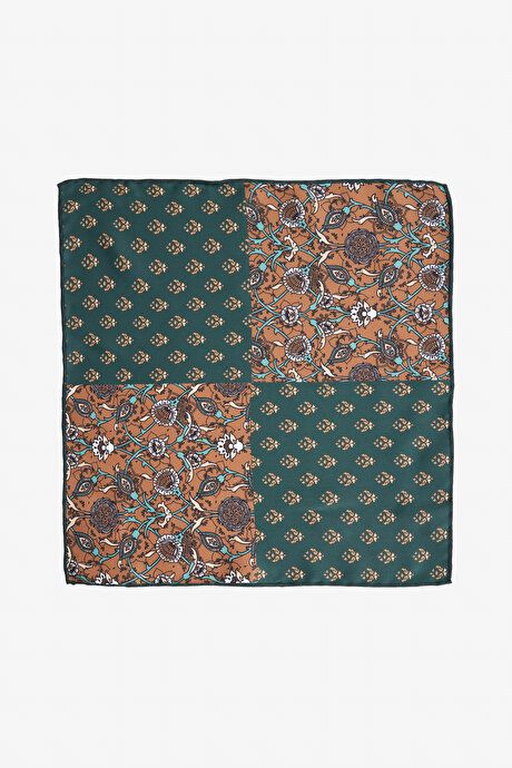 Patterned Green-Brown Handkerchief 4A2924200037YSK