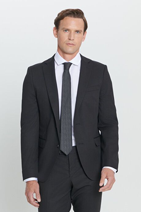 Slim Fit Slim Fit Mono Collar Black Suit 4A3023100061SYH