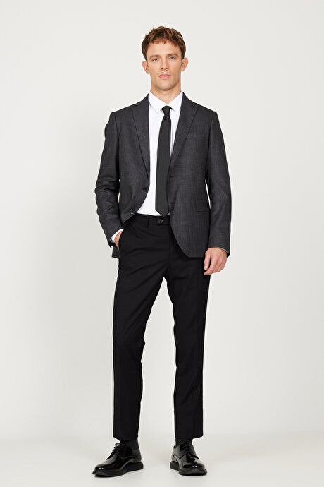 Slim Fit Slim Fit Mono Collar Dobby Double Pants Anthracite Suit 4A3524100003ATR