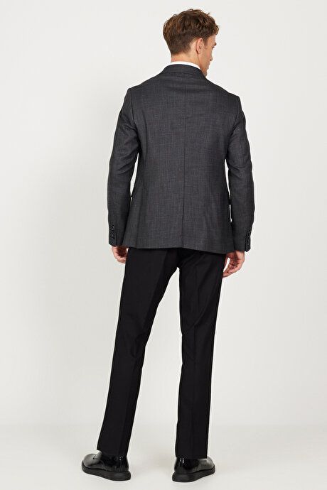 Slim Fit Slim Fit Mono Collar Dobby Double Pants Anthracite Suit 4A3524100003ATR