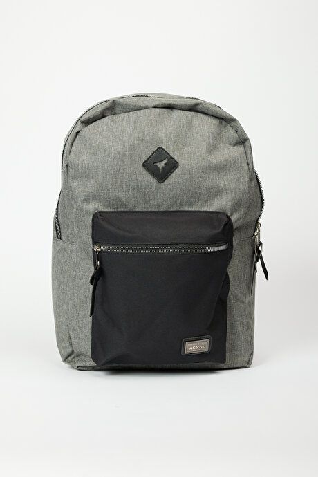 School- Gray-Black Backpack with Logo 4A3623200012GSY