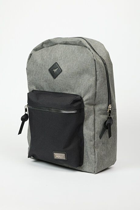 School- Gray-Black Backpack with Logo 4A3623200012GSY