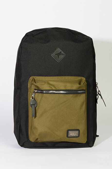 School-Black-Khaki Backpack with Logo 4A3623200012SHA