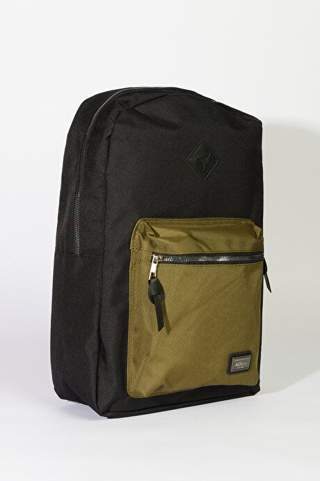 School-Black-Khaki Backpack with Logo 4A3623200012SHA