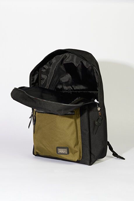 School-Black-Khaki Backpack with Logo 4A3623200012SHA