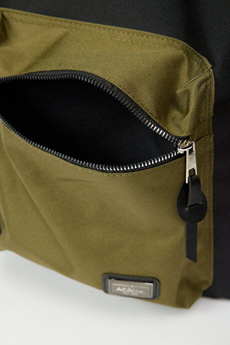 School-Black-Khaki Backpack with Logo 4A3623200012SHA