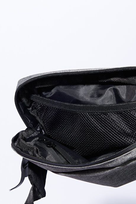 Grey-Black Waist Bag with Zipper 4A3623200015GSY