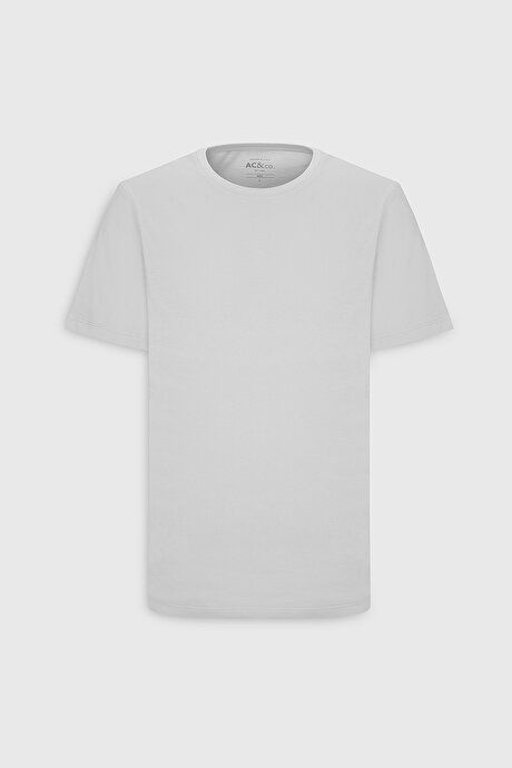 Slim Fit Slim Fit Crew Neck 100% Cotton Short Sleeve White T-Shirt 4A4800000001BYZ