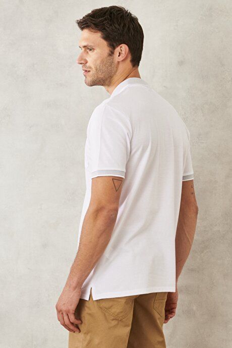 Regular Fit Wide Cut Polo Collar Pocket White-White T-Shirt 4A4820200004BBY