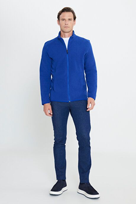 Anti-Pilling Non-Pilling Standard Fit Bato Collar Sweatshirt Jacket Saks Fleece 4A5221100014SKS