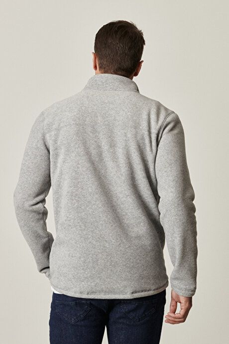 Anti-Pilling Non-Pilling Standard Fit Bato Collar Cold Proof Sweatshirt Gray Melange Fleece 4A5221100016GMJ