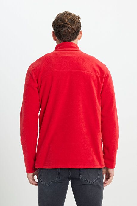 Anti-Pilling Non-Pilling Standard Fit Bato Collar Cold Proof Sweatshirt Red Fleece 4A5221100016KMZ