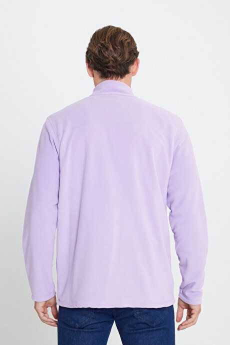 Anti-Pilling Non-Pilling Standard Fit Bato Collar Cold Proof Sweatshirt Lilac Fleece 4A5221100016LIL