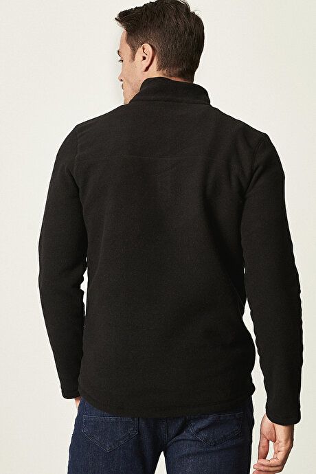 Anti-Pilling Non-Pilling Standard Fit Bato Collar Cold Proof Sweatshirt Black Fleece 4A5221100016SYH