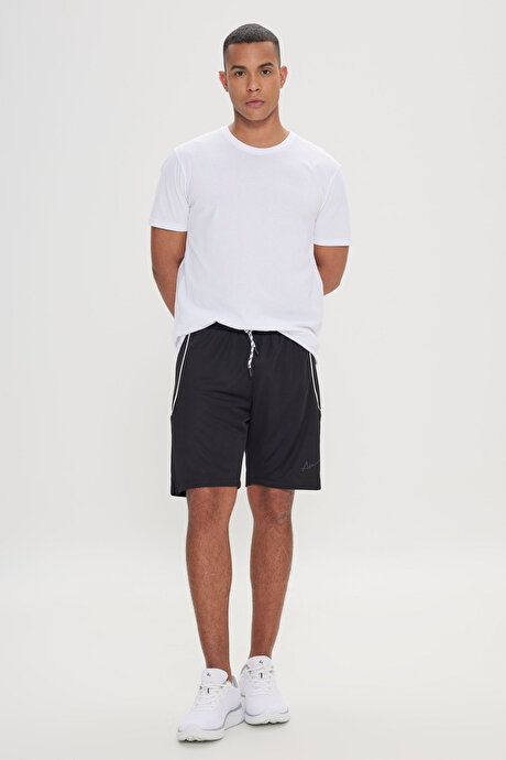 Standard Fit Regular Fit Relaxed Knitted Black Shorts 4A9523200201SYH