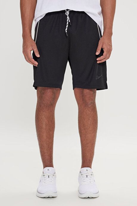 Standard Fit Regular Fit Relaxed Knitted Black Shorts 4A9523200201SYH