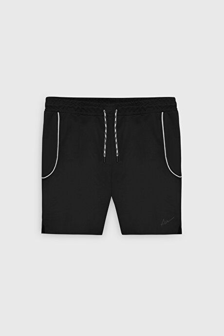 Standard Fit Regular Fit Relaxed Knitted Black Shorts 4A9523200201SYH