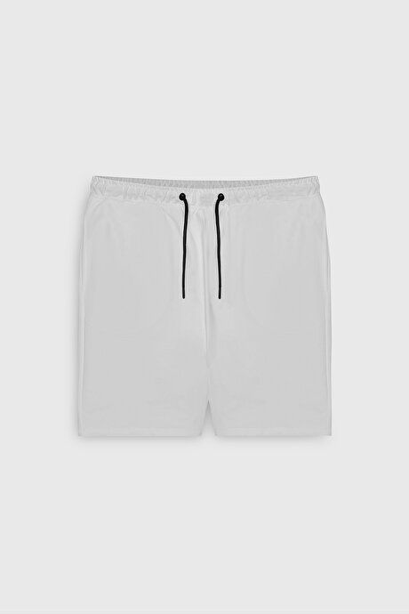 Standard Fit Regular Fit Cotton Stretch Knit White Shorts 4A9523200204BYZ