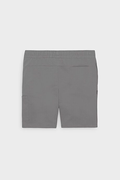 Standard Fit Regular Fit Cotton Pocket Gray Shorts 4A9523200207GRI