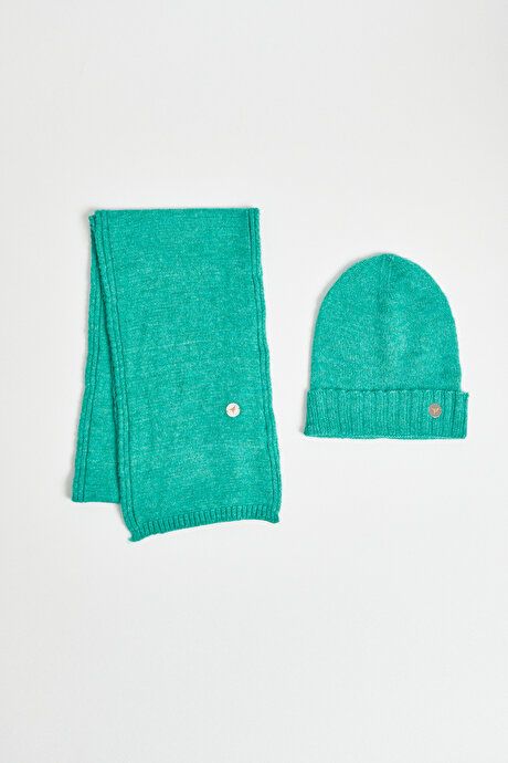 Scarf-Beanie Green Set 4A972323100001YSL