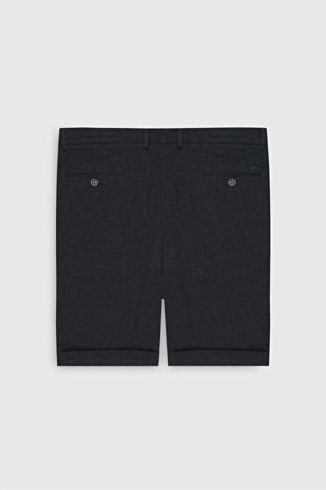 Slim Fit Slim Fit Waist Ties Seersucker Side Pocket Anthracite Shorts 4CO0224200008ATR