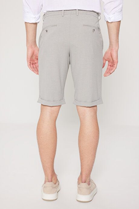 Slim Fit Slim Fit Waist Ties Seersucker Side Pocket Gray Shorts 4CO0224200008GRI