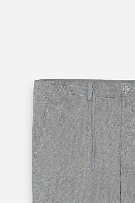 Slim Fit Slim Fit Waist Ties Seersucker Side Pocket Gray Shorts 4CO0224200008GRI