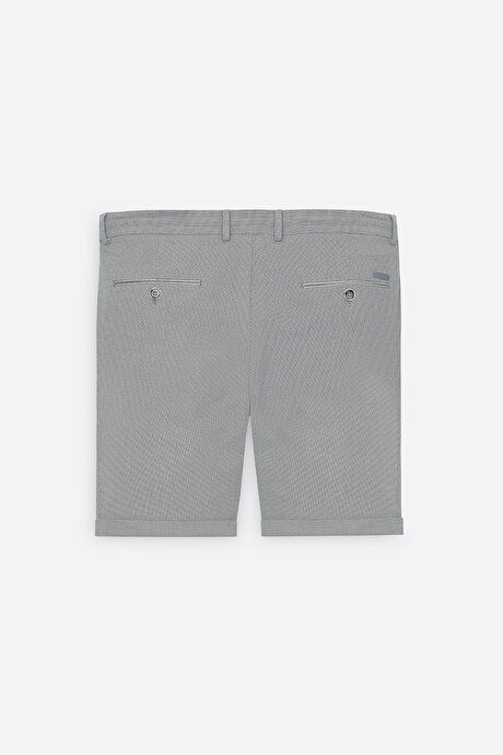 Slim Fit Slim Fit Waist Ties Seersucker Side Pocket Gray Shorts 4CO0224200008GRI