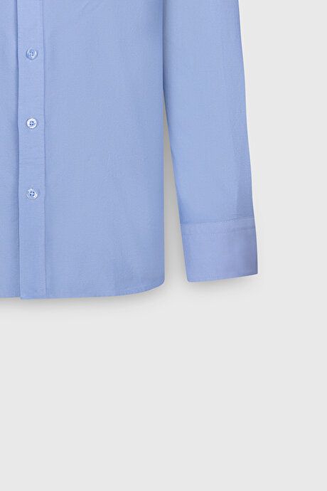 Slim Fit Slim Fit 100% Cotton Button-down Collar Oxford Light Blue Shirt 4C2000000054amv