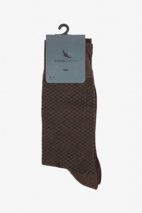 Patterned Single Brown Socks 4C2524200021KHV