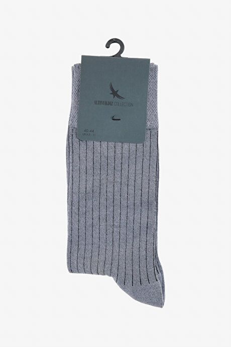 Patterned Single Gray-Black Socks 4C2524200023GSY