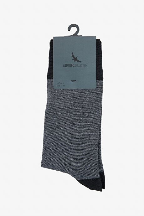 Patterned Single Black-Gray Socks 4C2524200024syg