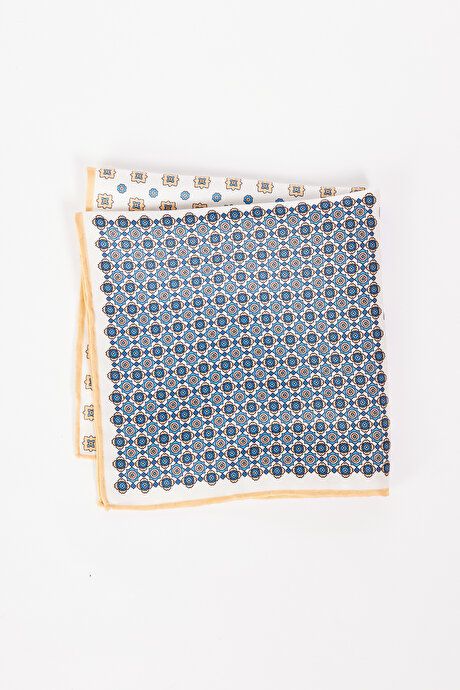 Silk Ecru-Blue Handkerchief 4C2923200015EKM